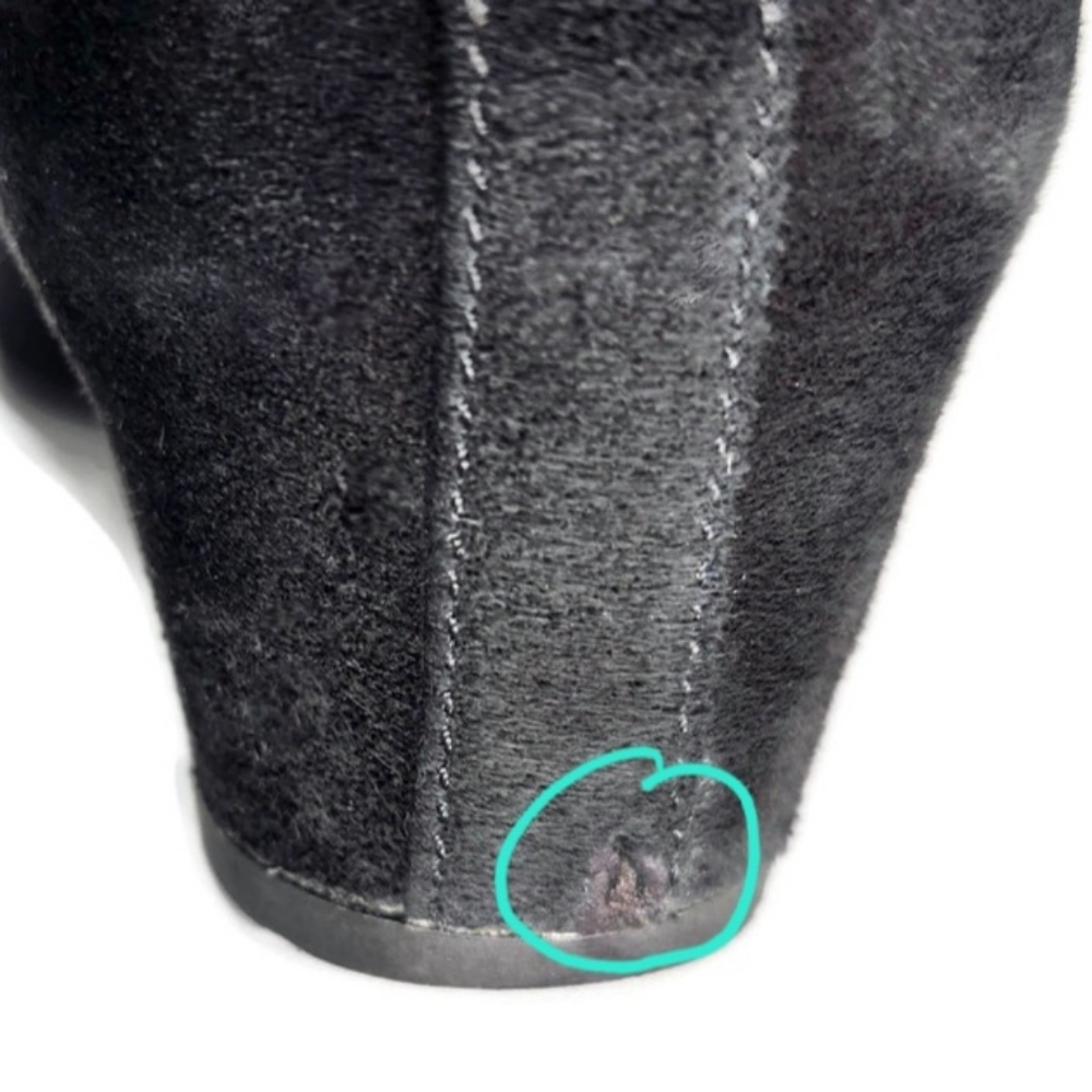 Eileen Fisher Neat Black Suede Round-Toe Low Block Heel Slip-On Pumps - Picture 14 of 14